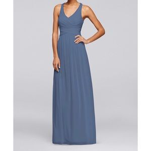 David’s Bridal Mesh Long Bridesmaid Dress
